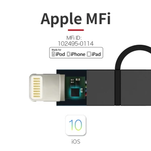 Iwalk Retractable 2 In 1 Micro Usb And Lightning Cable - Black