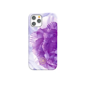 Kingxbar Peony Flower Case For iPhone 12 & 12 Pro - Purple