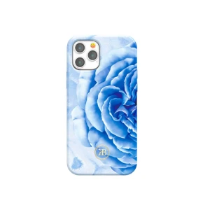 Kingxbar Peony Flower Case For iPhone 12 Pro Max - Blue
