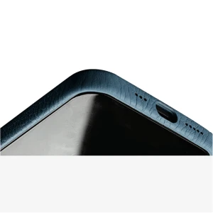 Melkco Origin Paris Series Clemence Leather Regal Snap Cover Case For Apple iPhone 12 Pro Max - Lake Blue