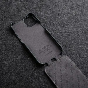Melkco - Jacka Series Lai Chee Pattern Premium Leather Case For iPhone 13 Pro - Black