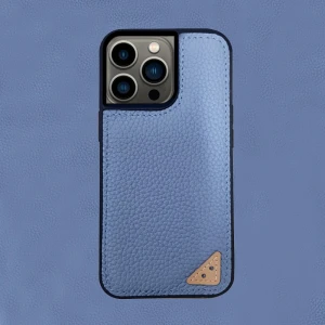 Melkco Ingenuity Series Lai Chee Pattern Premium Leather Snap Cover Case For iPhone 13 Pro Max - Blue