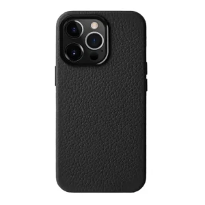 Melkco-Origin Paris Magsafe Clemence Leather Regal Cover Case For Iphone 15 Pro Max - Black