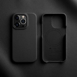 Melkco Back Snap Pro Series With Magsafe Clemence Leather Regal Cover Case For Iphone 15 Pro Max - Black