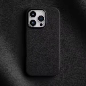 Melkco Origin Paris Magsafe Clemence Leather Regal Cover Case for iPhone 16 Pro - Black